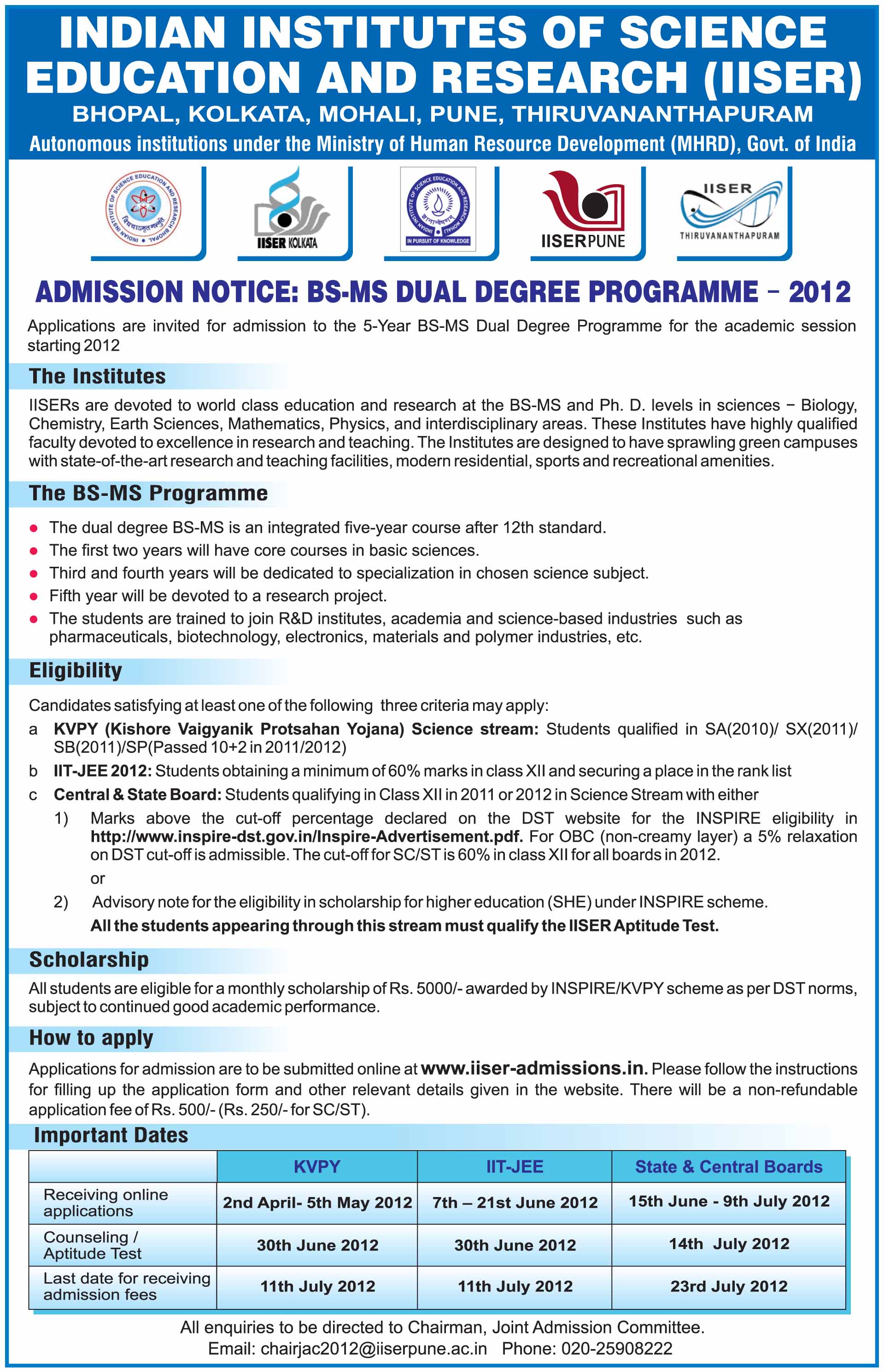 iiser-admissions-2012